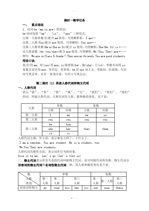 初一英语语法知识点总结复习(超详细)-(1)
