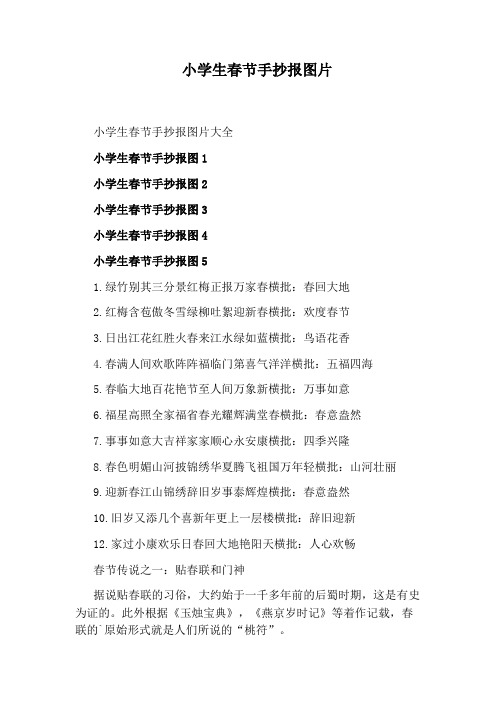 小学生春节手抄报图片