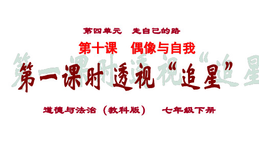 新教科版七年级道德与法治下册《四单元 走自己的路  第十课 偶像与自我》课件_10