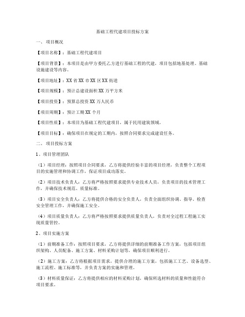 基础工程代建项目投标方案