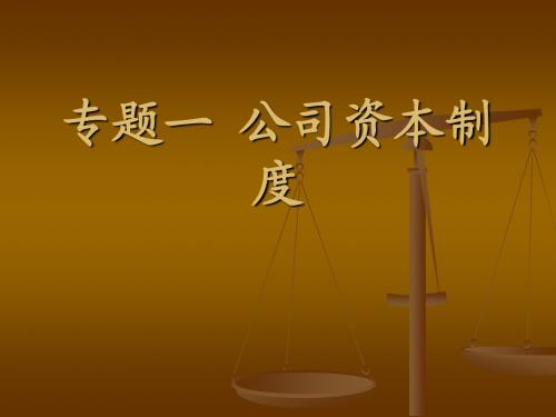 专题一 公司资本制