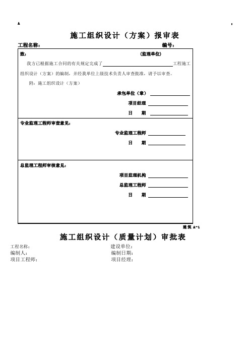 施工组织设计(方案)报审表及审批表