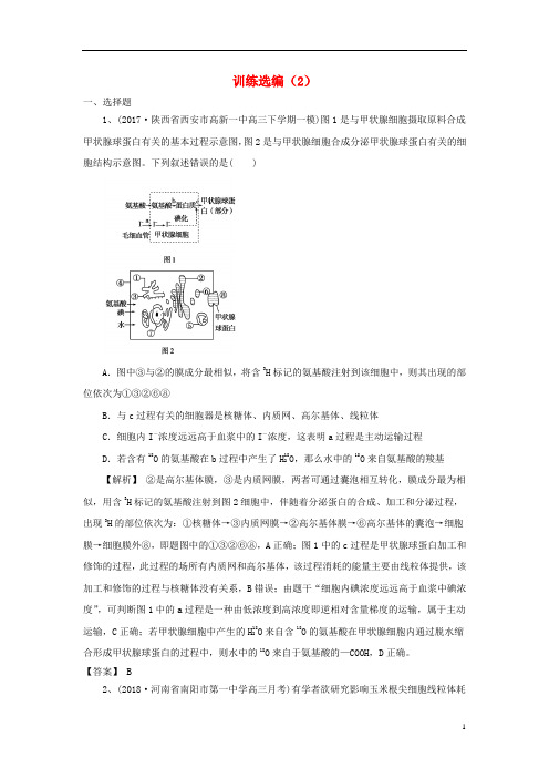 高考生物一轮复习训练选编(2)新人教版