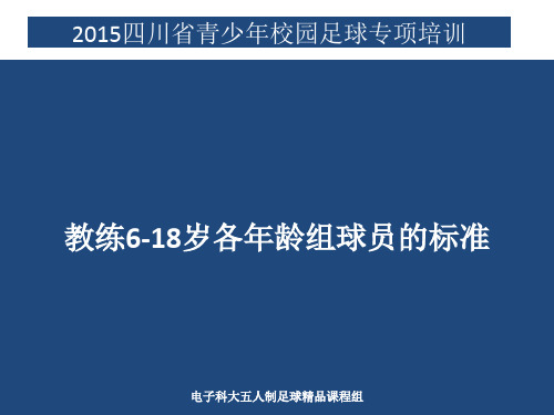 勇士少儿足球青训营-不同年龄段的足球训练特点共29页