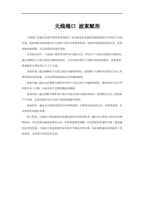 天线端口 波束赋形