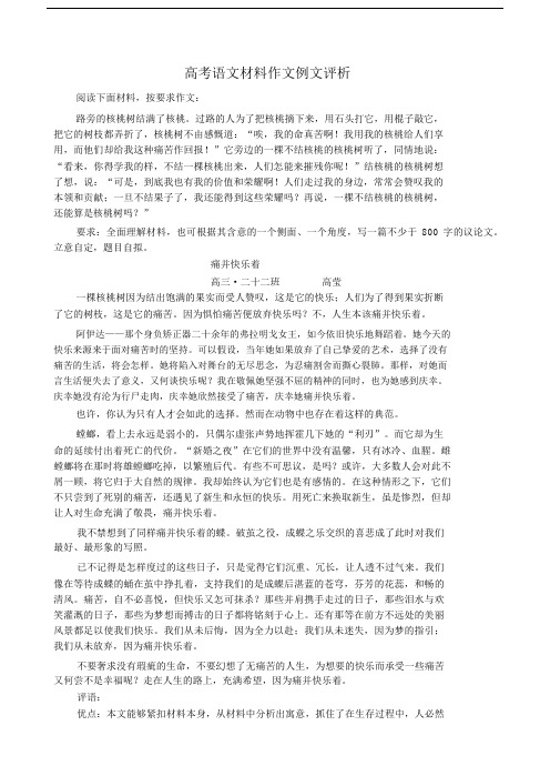 高考语文材料作文例文评析.docx