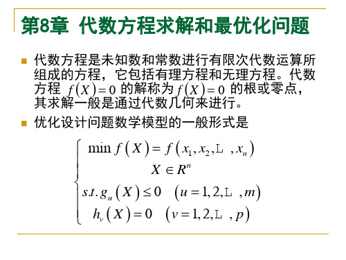 第8章 代数方程求解和最优化问题