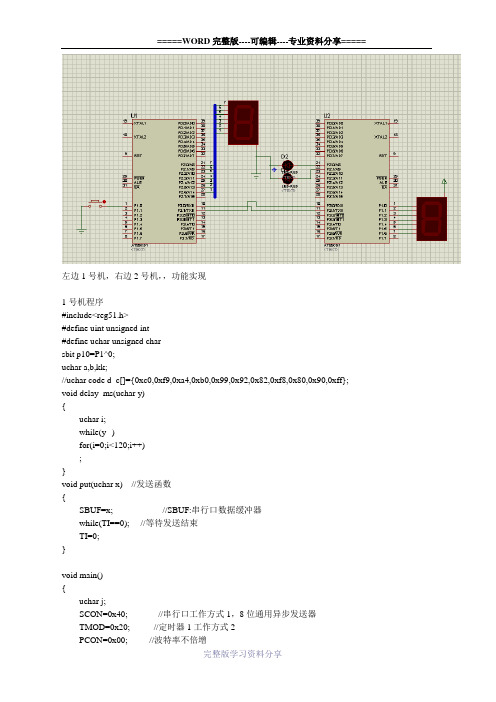 51单片机实现双机通信(自己整理的)