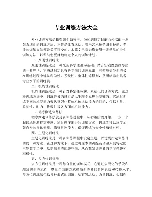 专业训练方法大全