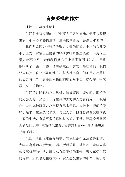 有关凝视的作文