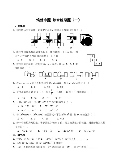 培优专题综合练习题(一)(含答案)-