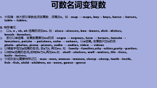 英语中动词单三变法总结PPT