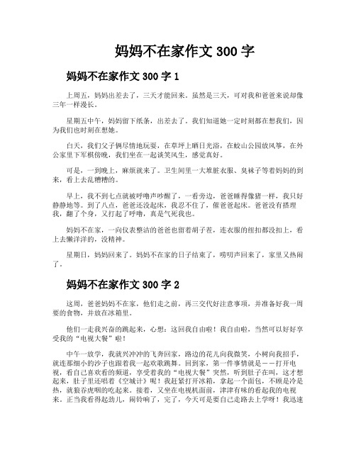 妈妈不在家作文300字