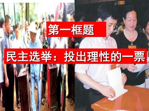 高一政治民主选举：投出理性一票(新2019)