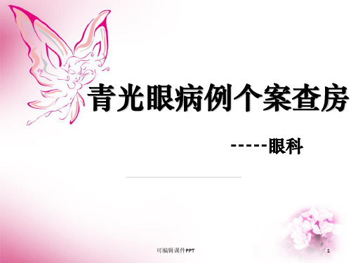青光眼病例个案查房PPT课件