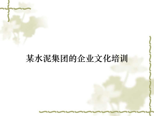 某水泥集团的企业文化培训