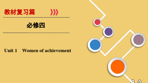 高考英语大一轮复习第1部分Unit1Womenofachievement课件新人教版必修4