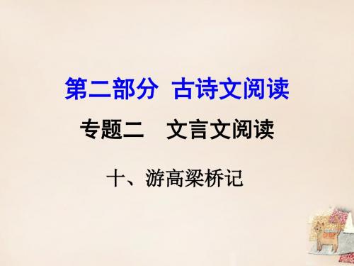 【湖南益阳中考面对面】2016中考语文 第二部分 古诗文阅读 专题二 文言文阅读 10《游高梁桥记》复习课件