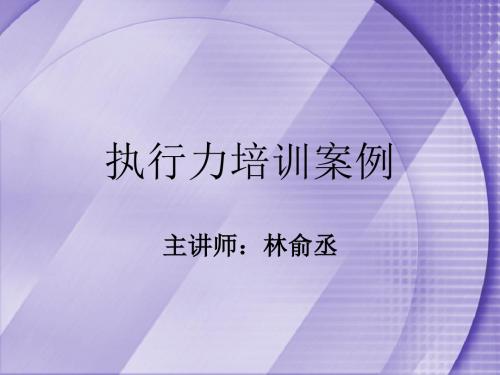 执行力培训案例50页案例解析推荐