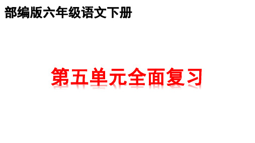 部编版六年级下册语文第五单元复习课件   (共33张PPT)