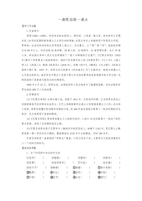 高中语文《一滴眼泪换一滴水》导学案三