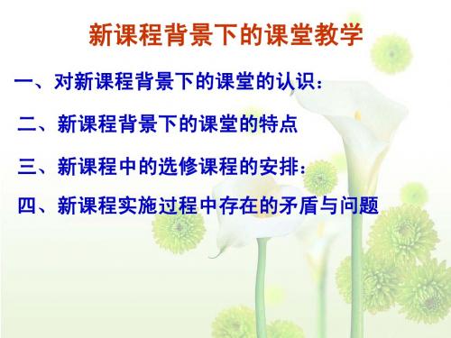 新课程背景下的课堂教学