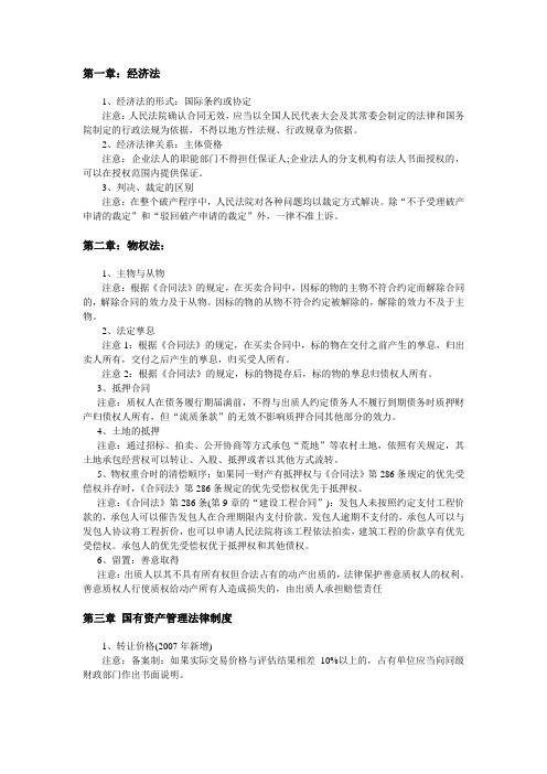 《经济法》容易“串门”知识点总结
