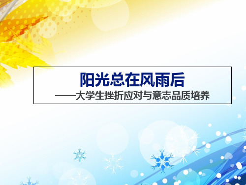 大学生挫折应对与意志品质培养ppt课件