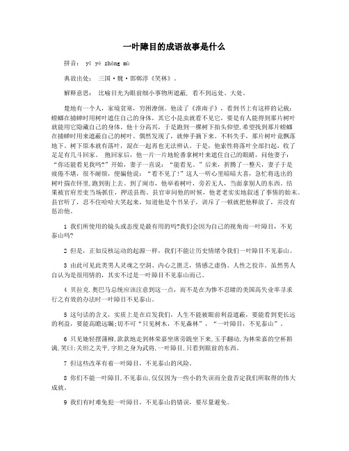 一叶障目的成语故事是什么