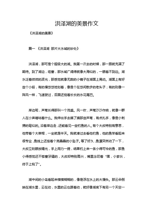 洪泽湖的美景作文