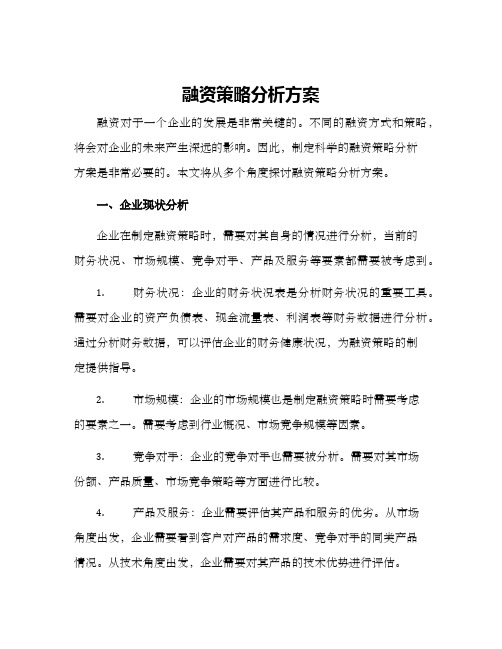 融资策略分析方案