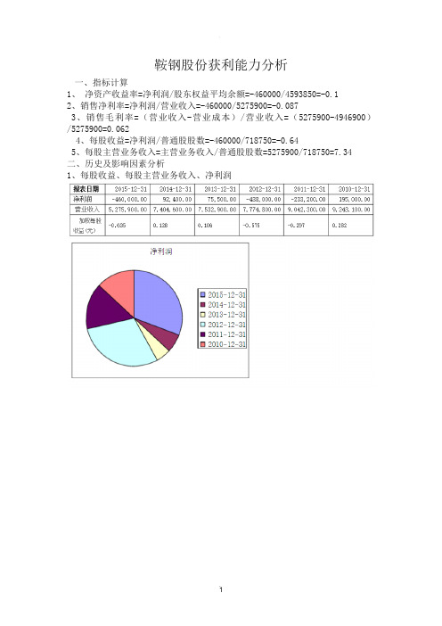 鞍钢股份获利能力分析