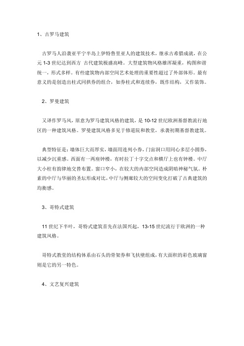 欧洲建筑风格简