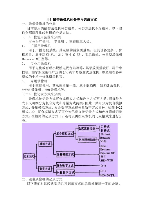 磁带录像机的分类与记录方式