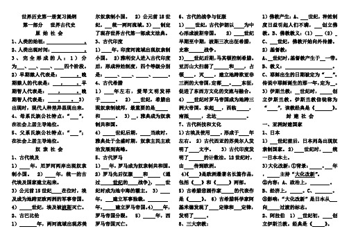 世界历史第一册复习提纲