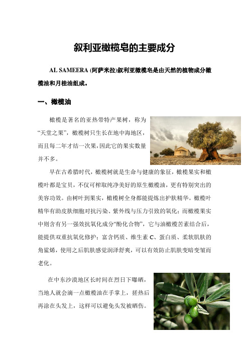 叙利亚橄榄皂的成分