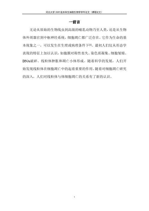 线粒体和细胞凋亡