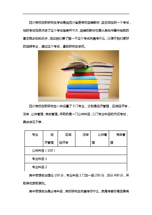 四川党校研究生考什么和专业的选择