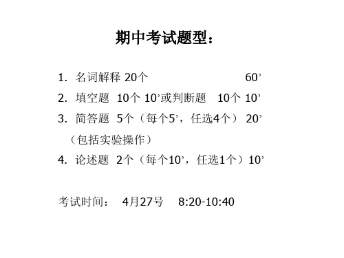 分子生物学期中考试
