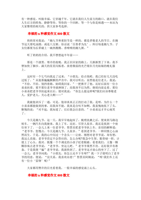 幸福的n种感觉作文800散文