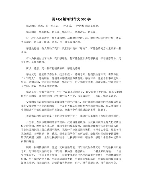 用(心)组词写作文500字