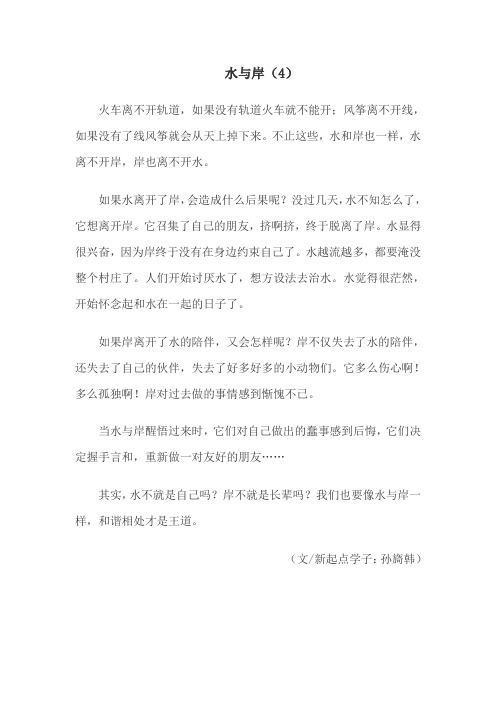 水与岸(4) (孙旖韩) 新起点作文