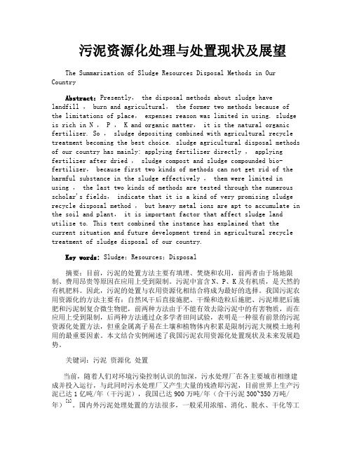 污泥资源化处理与处置现状及展望