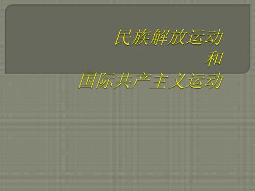 九年级历史 民族解放运动和社会主义发展课件