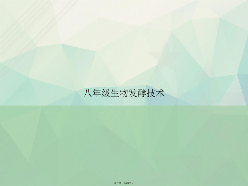 八年级生物发酵技术讲课文档