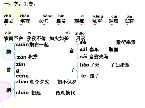 语文S版六年级第五单元复习