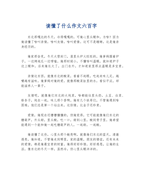 读懂了什么作文六百字