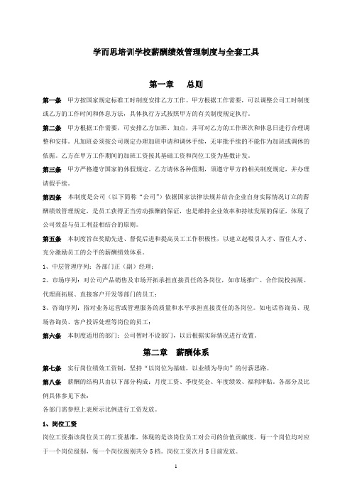 学而思薪酬绩效管理制度与全套工具