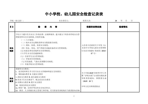 学校安全检查表2016