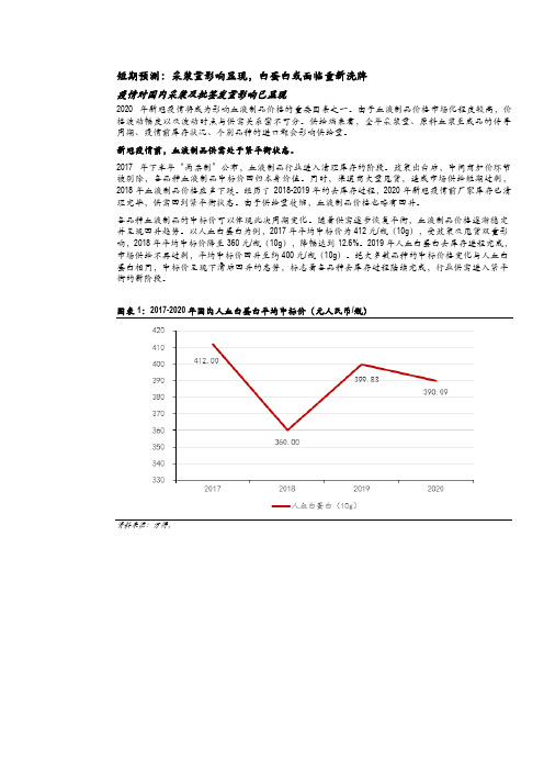 2021年血液制品行业跟踪报告